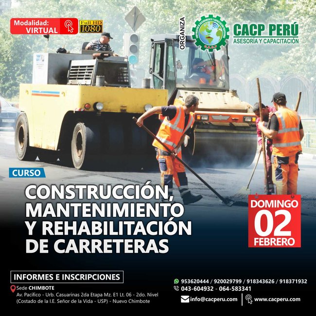 CACP Perú Curso Construcción Mantenimiento Y Rehabilitación De