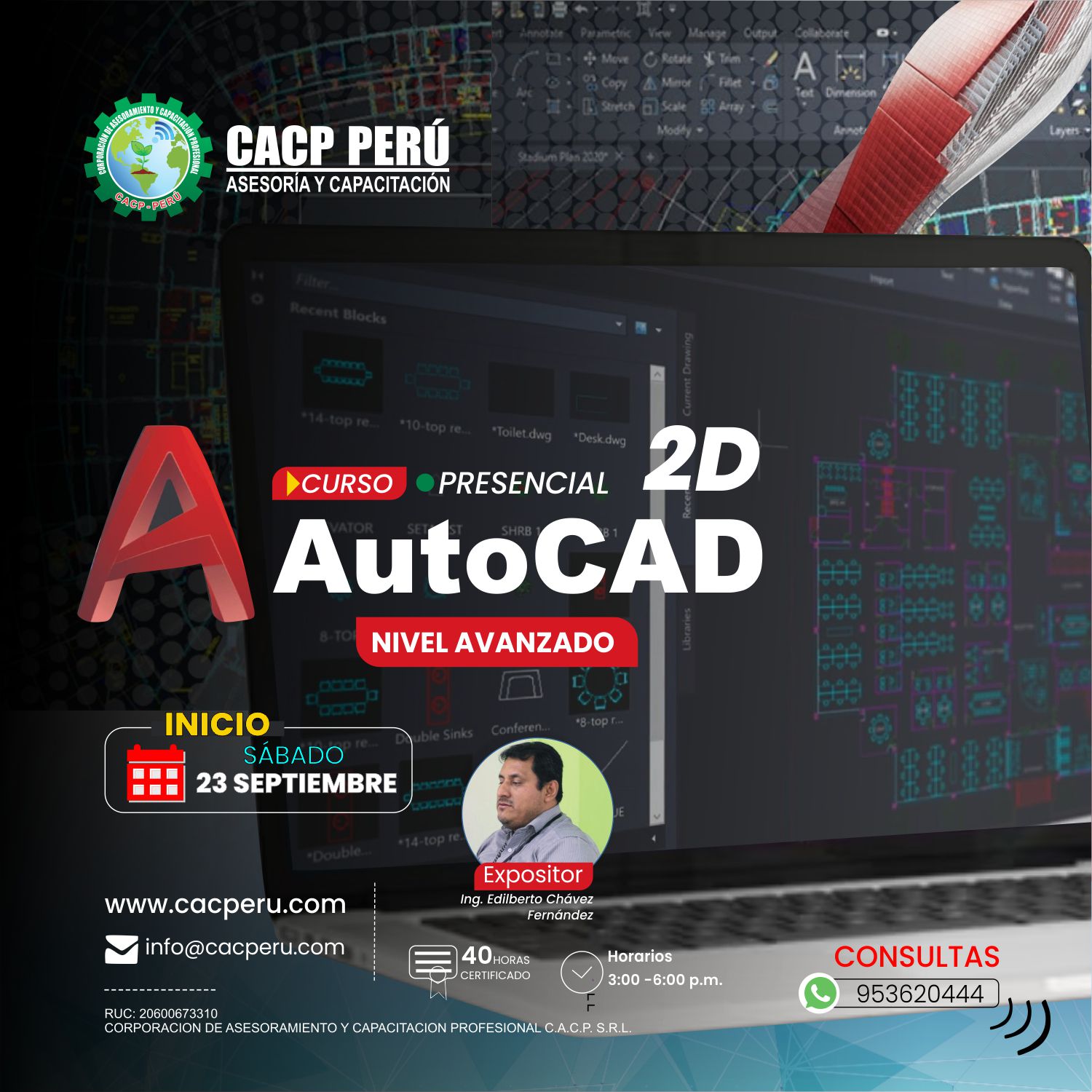 Cacp Perú Curso Autocad 2d 2024 Nivel Avanzado 2023 2 6573