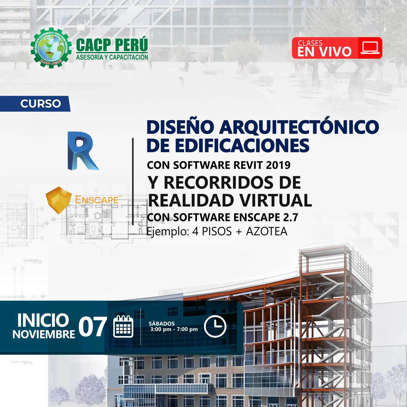 Cacp Perú Curso Diseño Arquitectónico De Edificaciones Con Software Revit 2019 Y Recorridos 8307