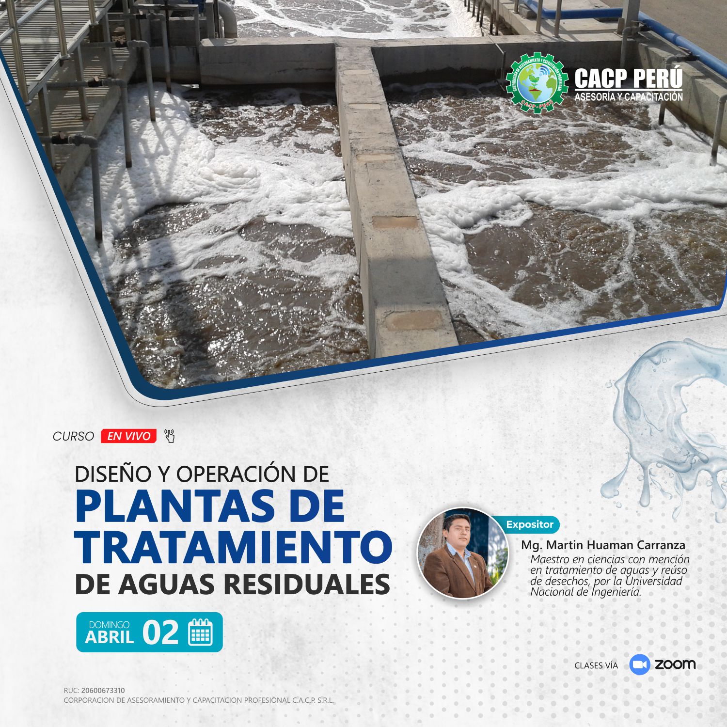 CACP Perú Curso Diseño Y Operación De Plantas De Tratamiento De Aguas Residuales