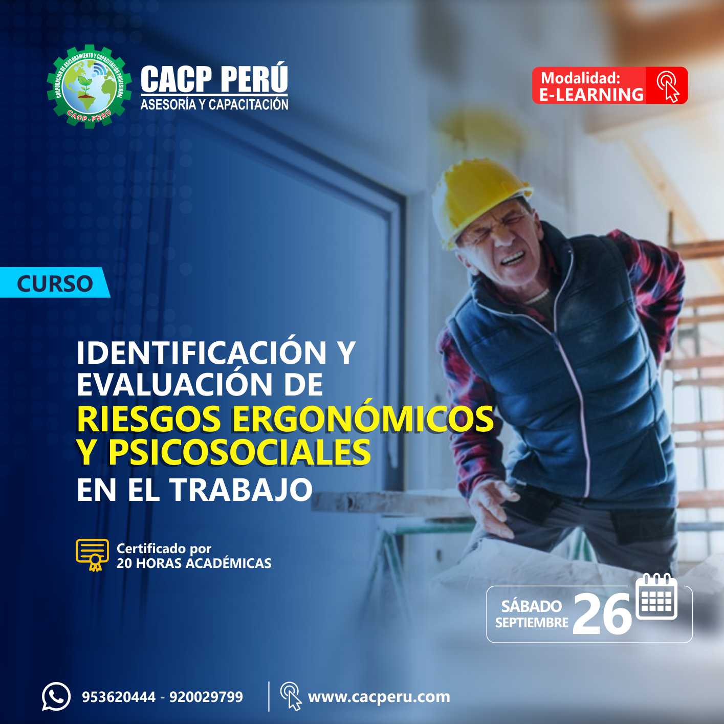 Cacp Perú Curso Identificación Y Evaluación De Riesgos Ergonomicos Y Psicosociales En El 7684