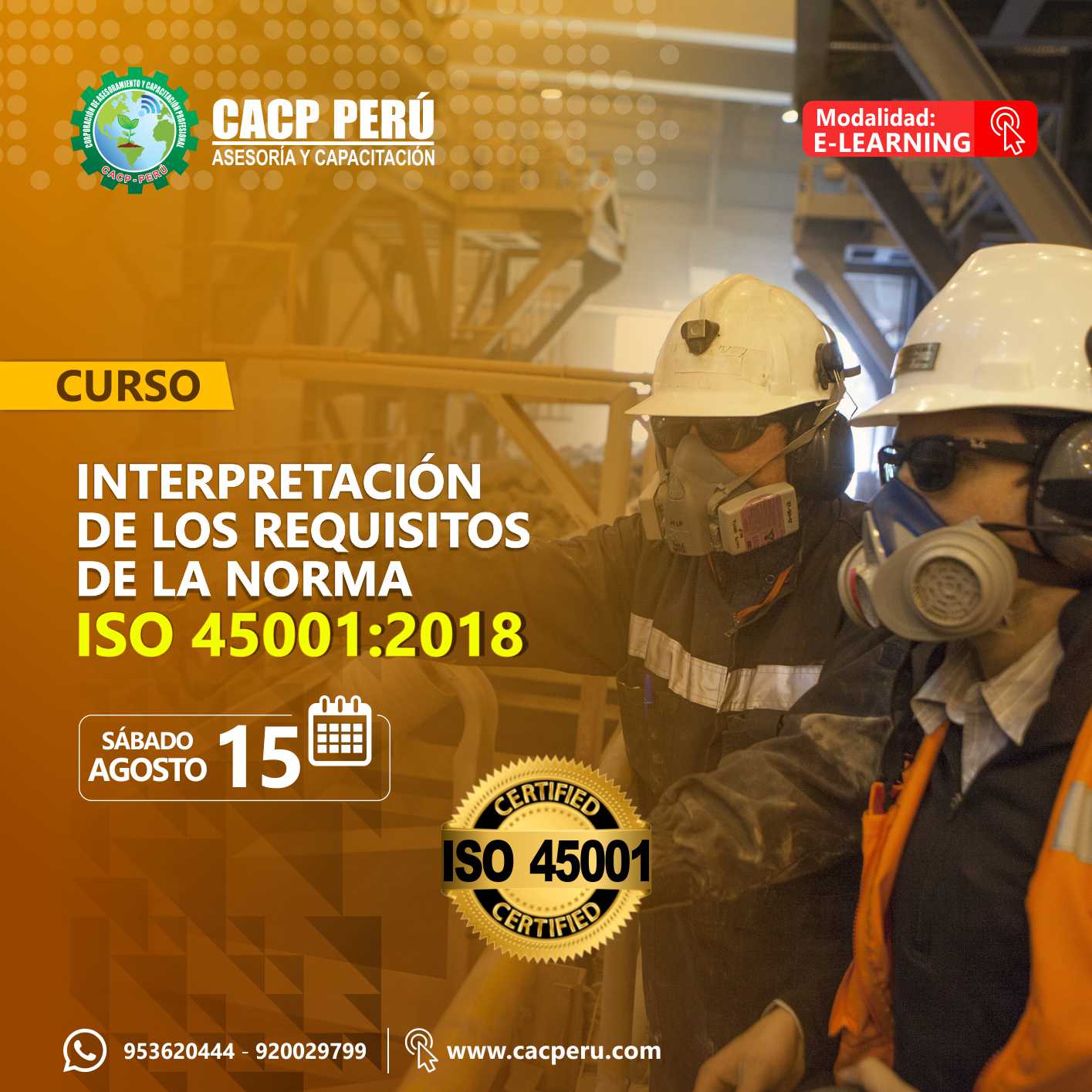 Cacp Perú Curso Interpretación De Los Requisitos De La Norma Iso 450012018 2020 1 7049