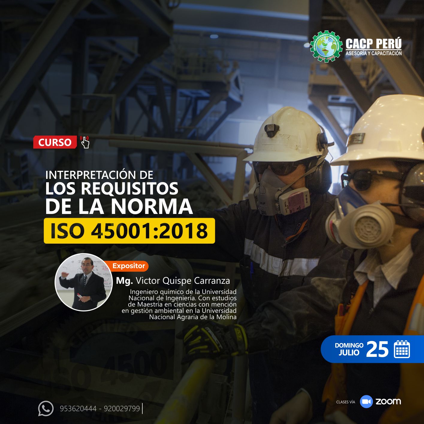 Cacp Perú Curso Interpretación De Los Requisitos De La Norma Iso 450012018 2021 2 6765