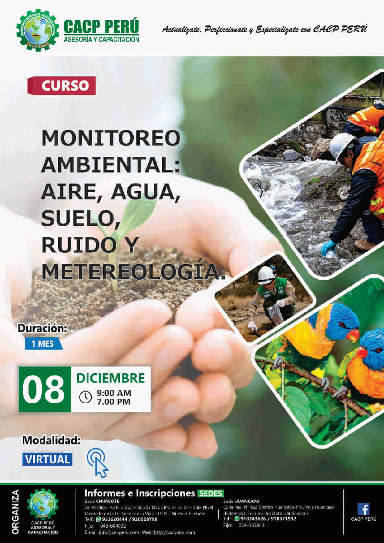 CACP Perú Curso Monitoreo Ambiental Aire Agua Suelo Ruido Y Metereología