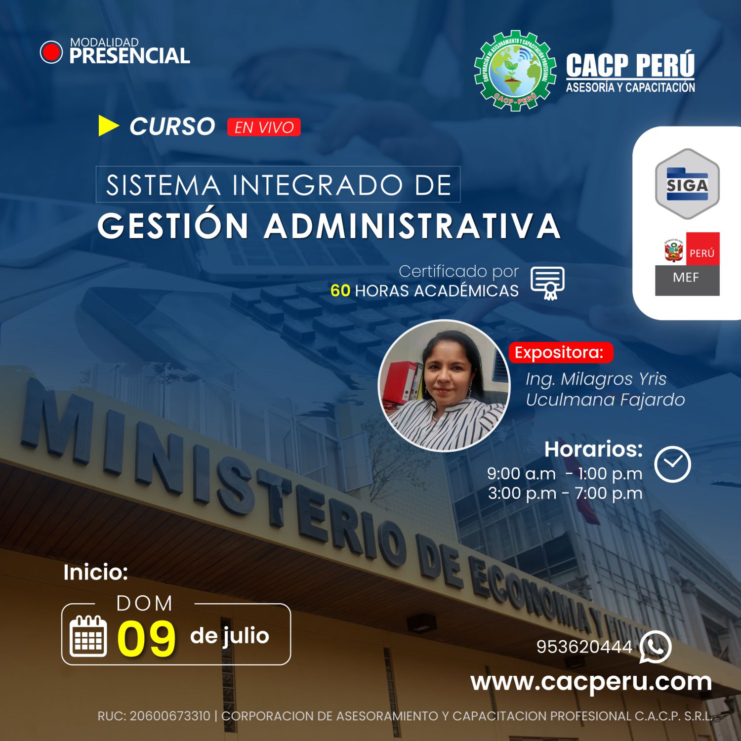 Cacp Perú Curso Sistema Integrado De Gestión Administrativa Siga Mef 2023 1 1943