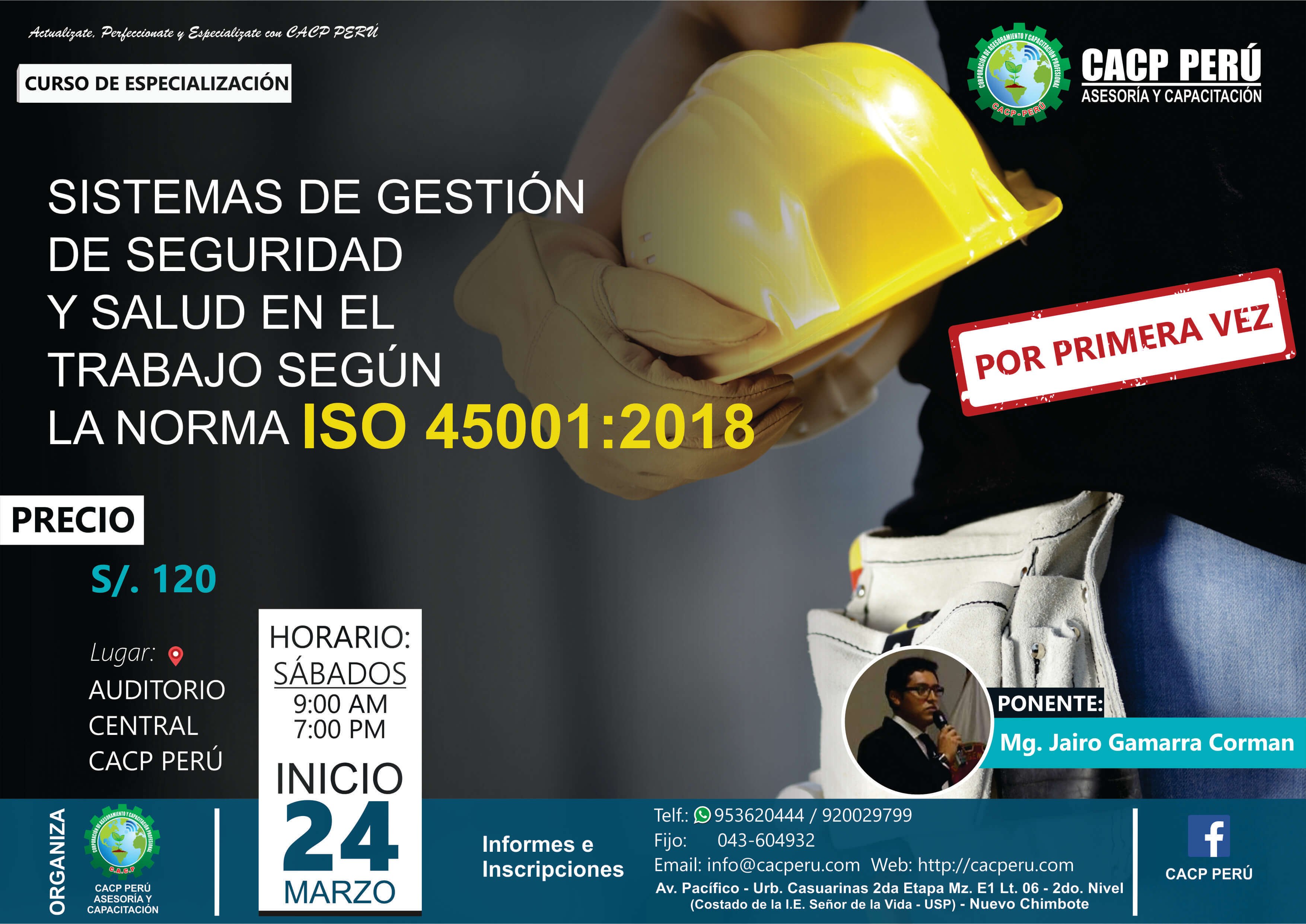 Cacp Perú Curso Sistemas De Gestión De Seguridad Y Salud En El Trabajo Según La Norma Iso 6482