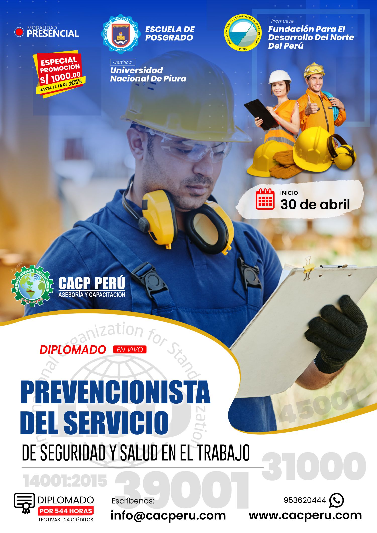 dieta Elección Arcaico CACP Perú | Diplomado: Prevencionista Del Servicio De Seguridad Y Salud En  El Trabajo 2023 - 1