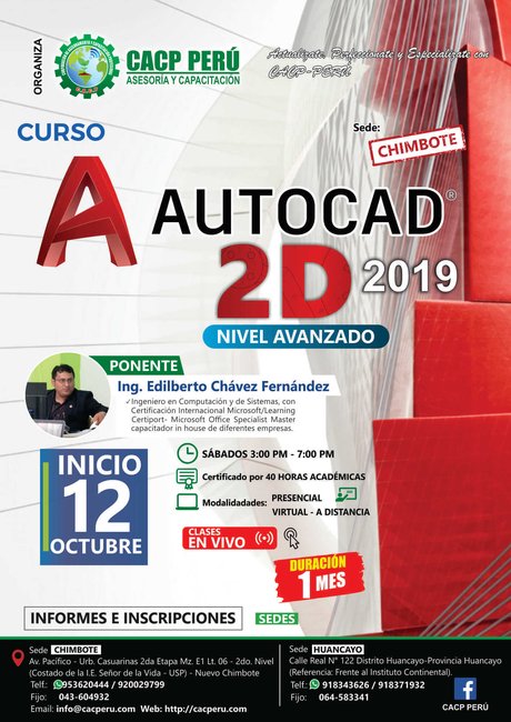 Cacp Perú Curso Autocad 2d 2019 Nivel Avanzado 2019 1 Chimbote 1514