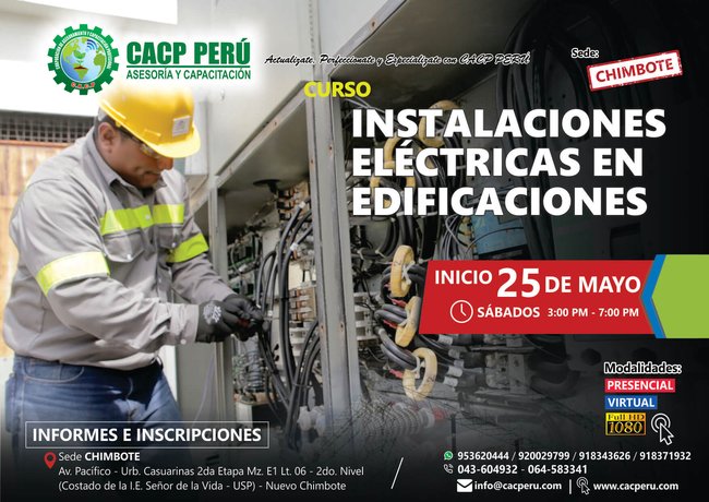 represa Antídoto Sabor CACP Perú | Curso: Instalaciones Eléctricas En Edificaciones. 2019 -  Chimbote